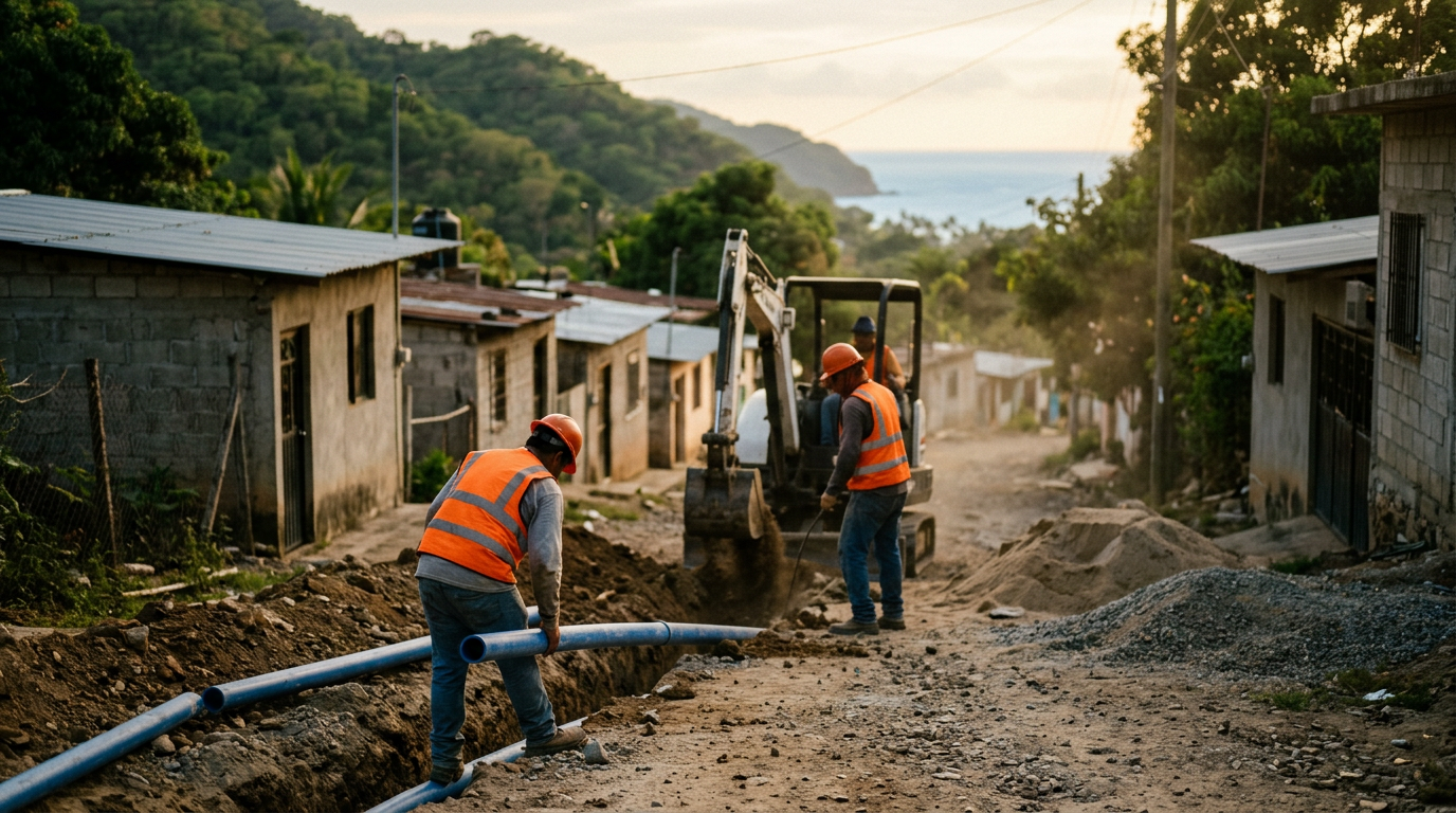 Inician seis obras de agua potable y alcantarillado en la colonia La Mina de Ixtapa