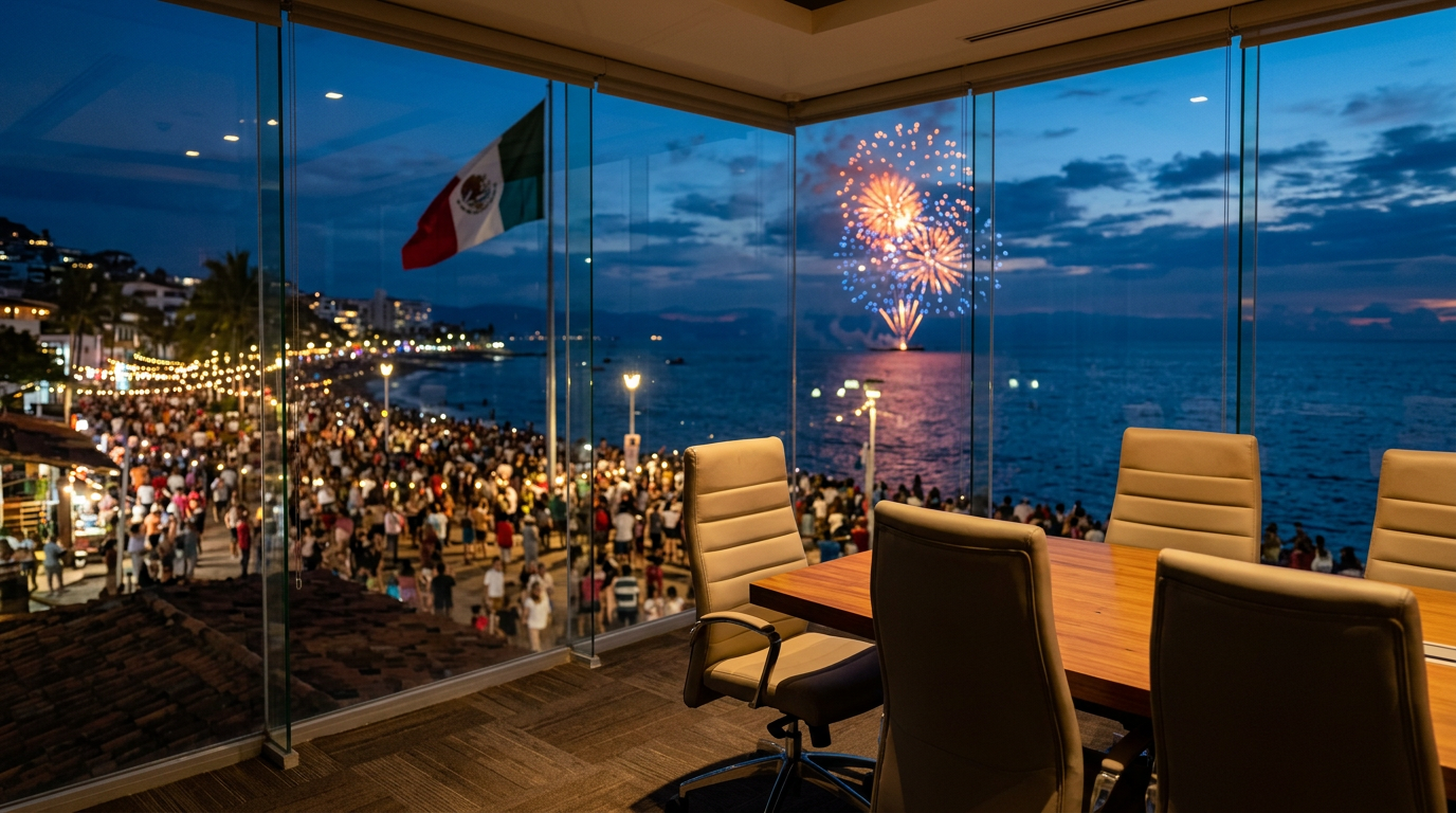 Miles de personas celebran el Grito de Independencia en el Malecón de Puerto Vallarta