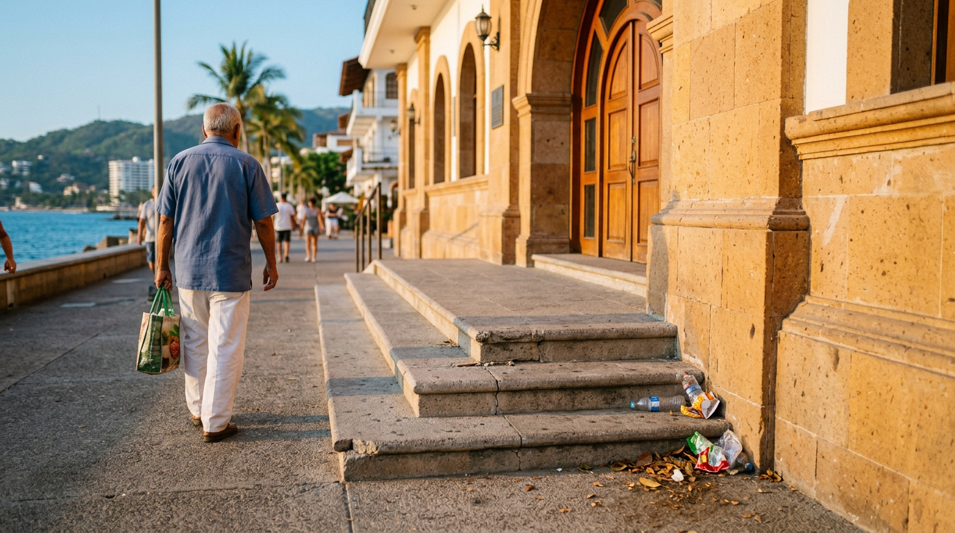 Abandonadas y con basura: el mal estado de las escaleras tras las letras del Malecón